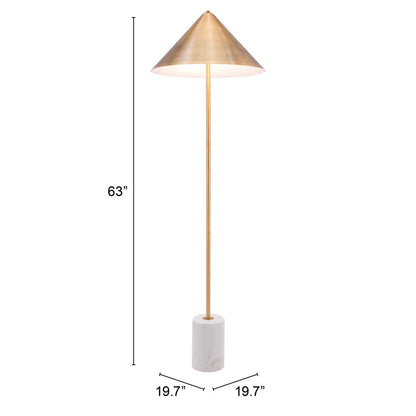 Flare Floor Lamp Gold & White