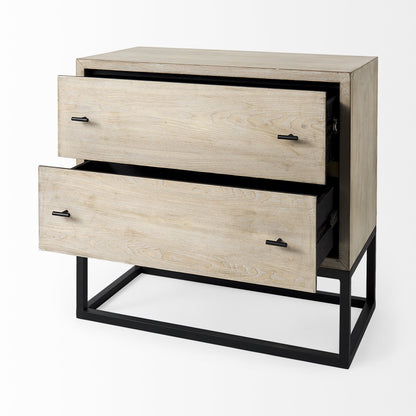 Rustic Modern Light Wash Two Drawer Chest