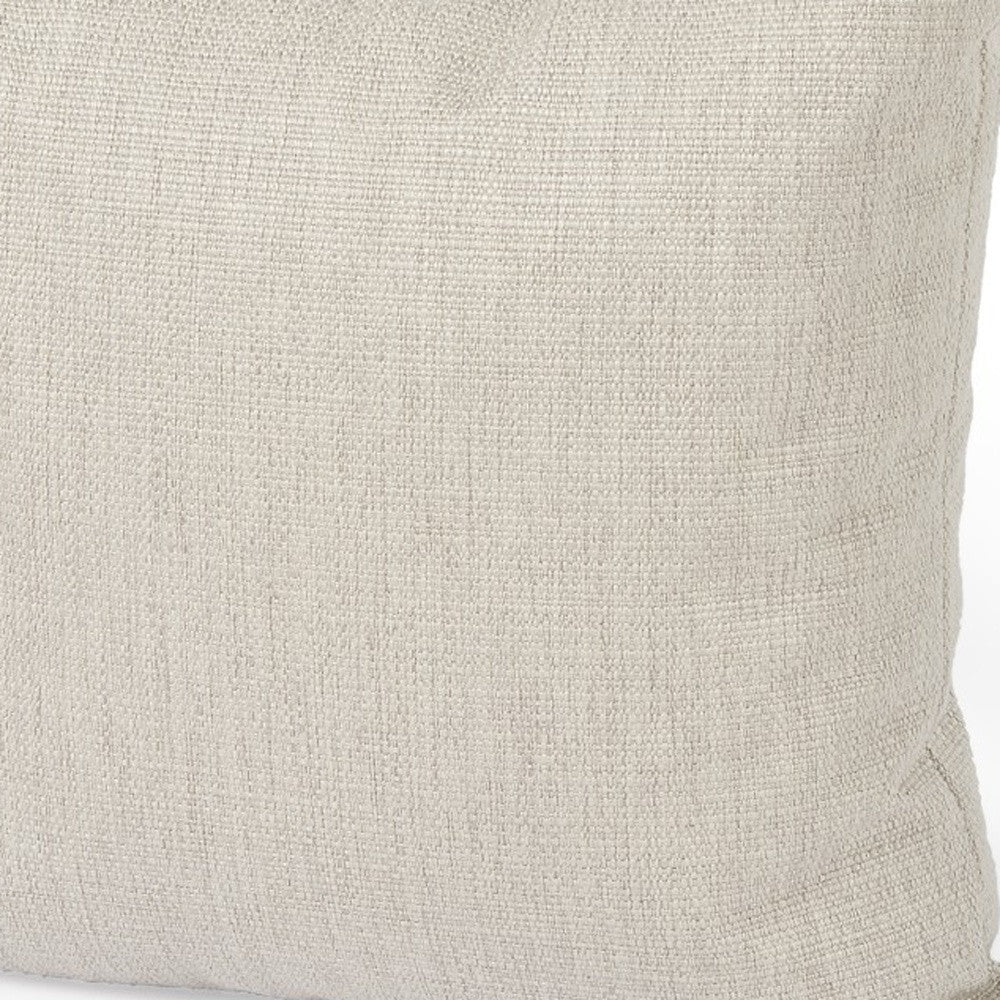 Neutral Sand Basket Weave Accent Throw Pillow