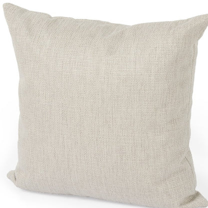 Neutral Sand Basket Weave Accent Throw Pillow