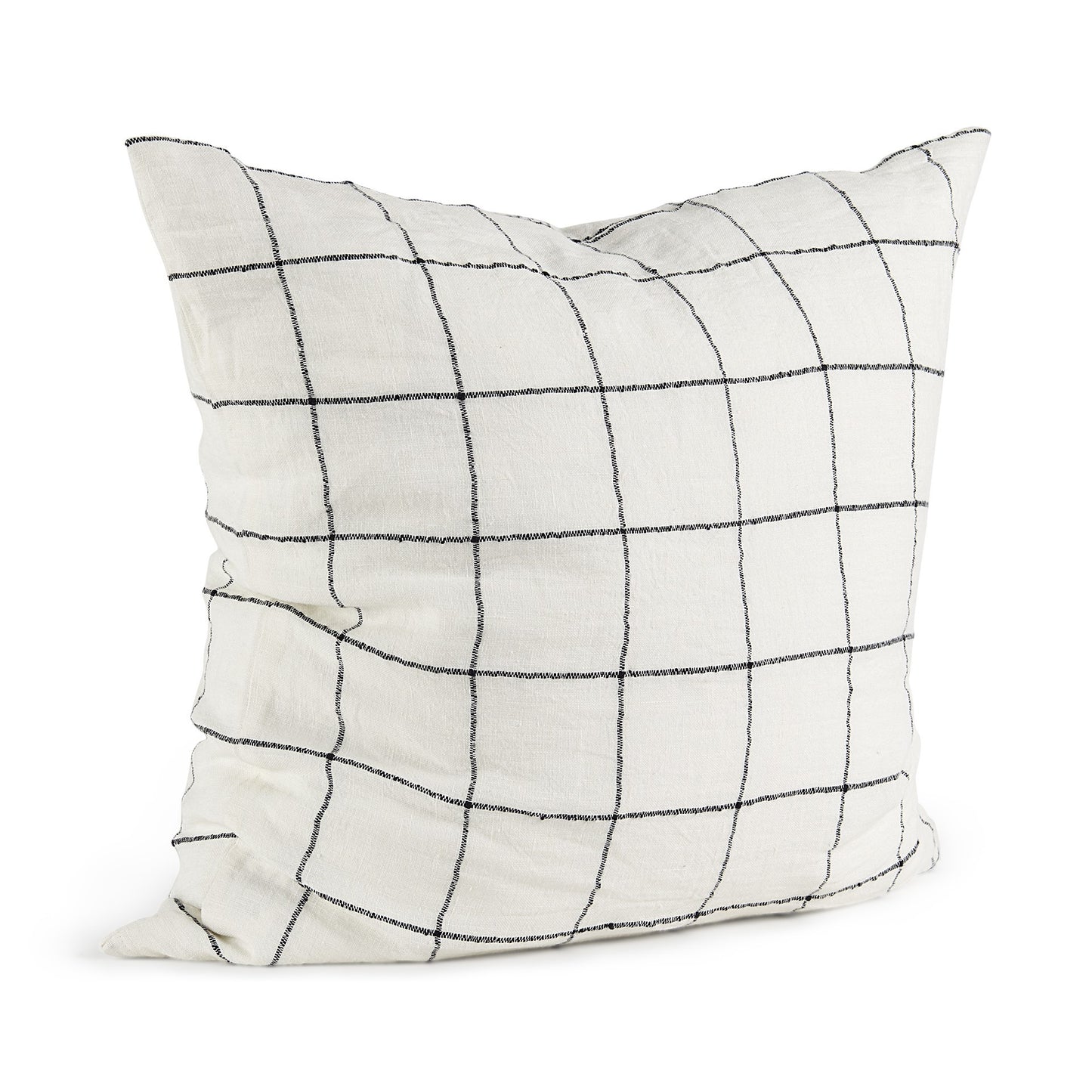 White And Black Grid Square Accent Pillow Cover