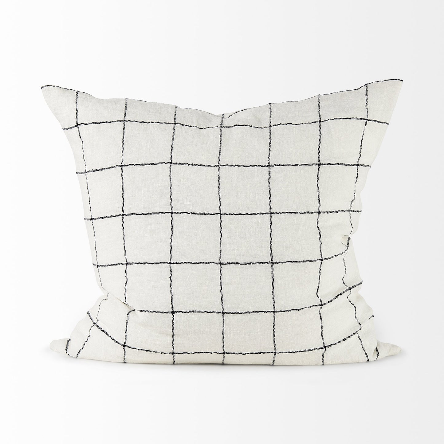 White And Black Grid Square Accent Pillow Cover