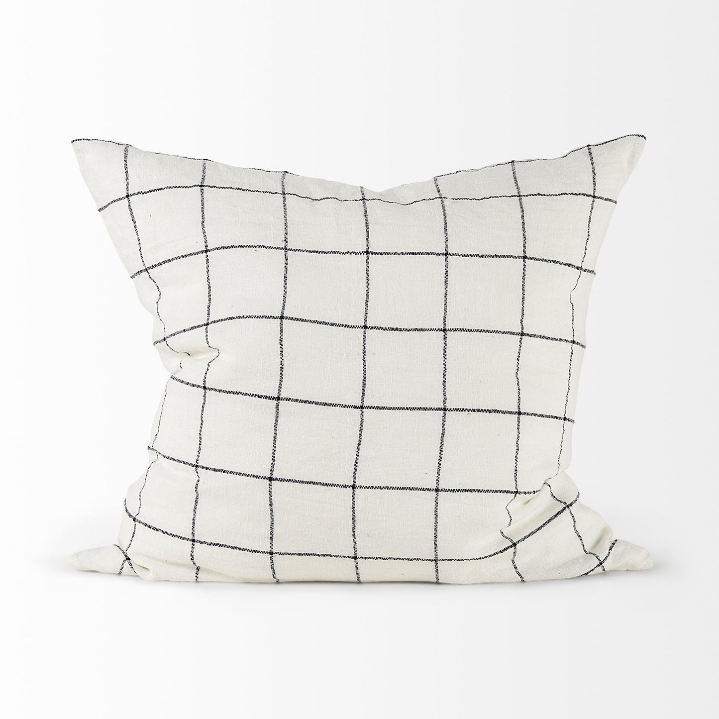 White And Black Grid Square Accent Pillow Cover