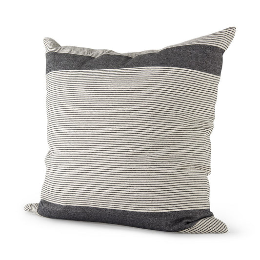 Beige And Gray Striped Throw Pillow Cover