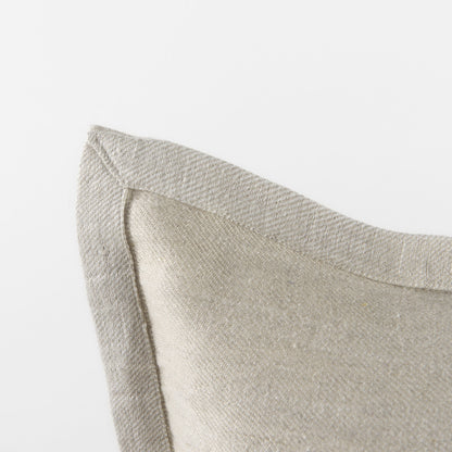 14" X 26" Beige Linen Throw Pillow Cover