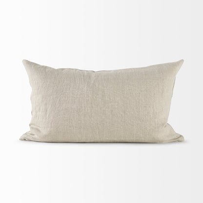 Beige And White Patterned Lumbar Pillow Cover