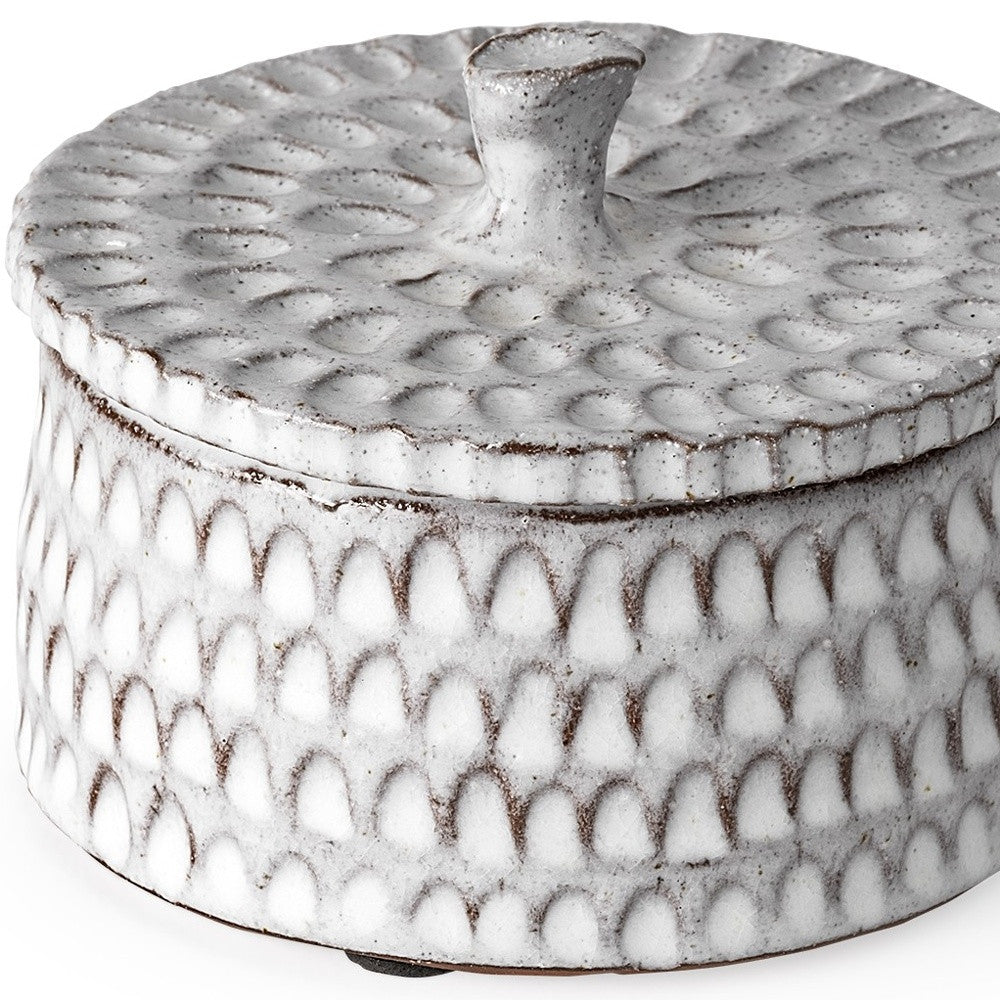 5" Gray Ceramic Decorative Covered Box