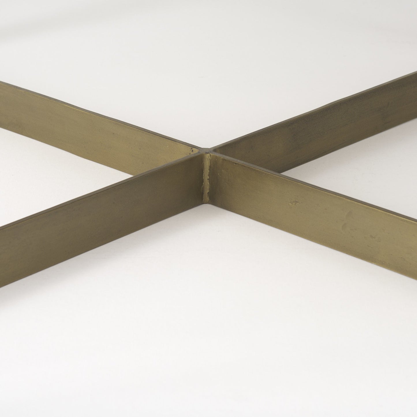 34" Beige Metal Square Coffee Table