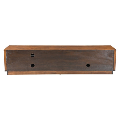 71" Walnut Modern Retro Grooves TV Media Center