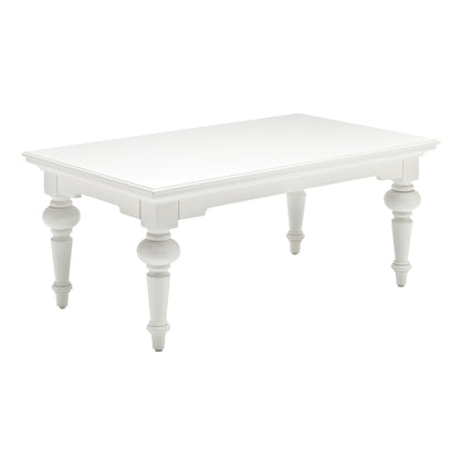 47" White Solid Wood Coffee Table