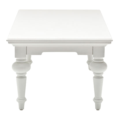 47" White Solid Wood Coffee Table