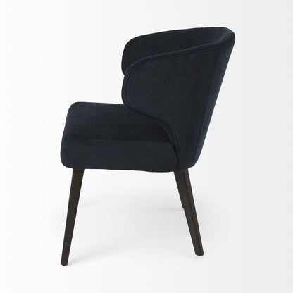 Navy Blue And Black Wingback Dining Side Chair