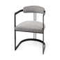 Curvy Black and Gray Upholstered Dining Armchair