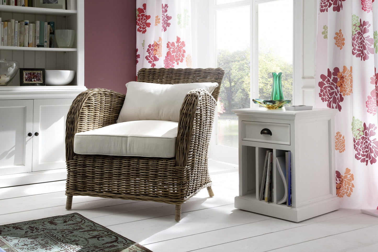 Classic White Nightstand With Dividers