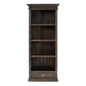 75" Brown and Black  Wood Four Tier Bookcase