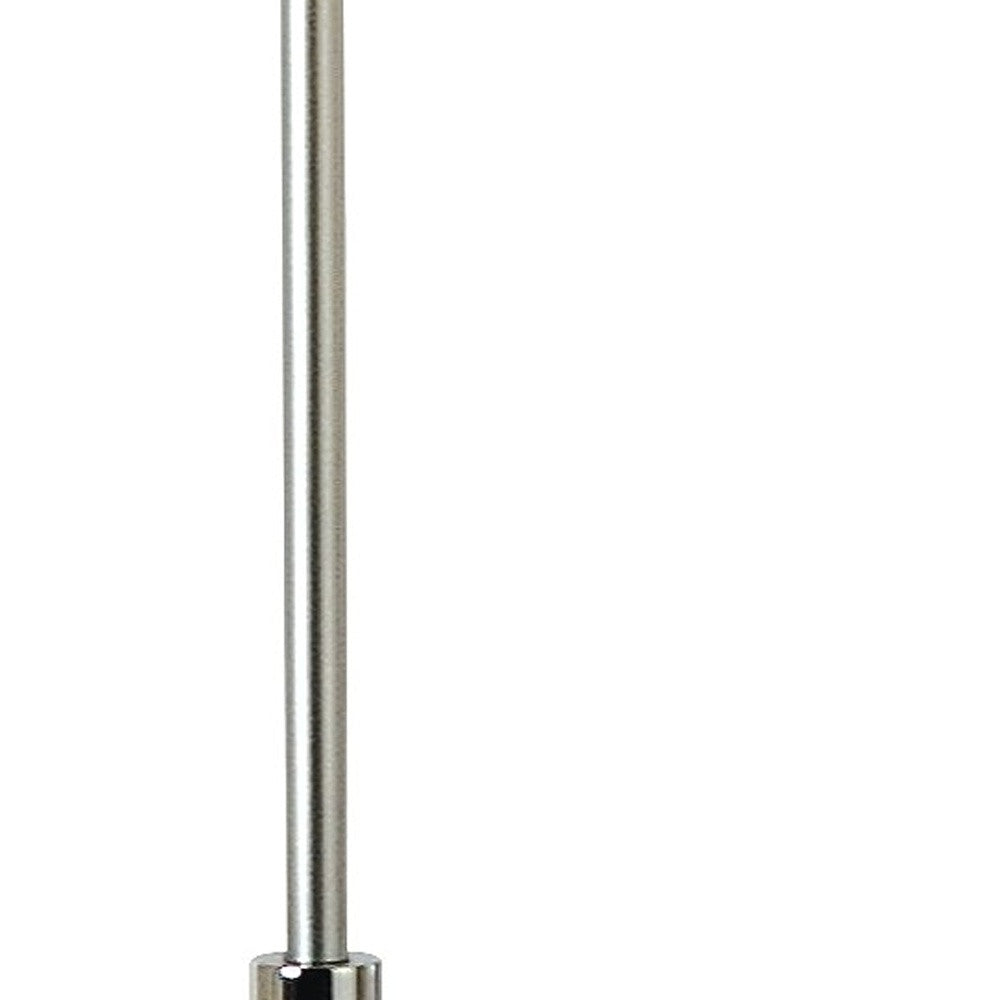 62" Chrome Traditional Shaped Floor Lamp With White Empire Shade