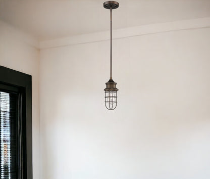 Antique Bronze Cage Pendant Hanging Light