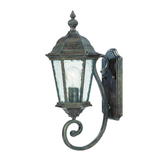 One Light Antique Black Carousel Lantern Wall Light