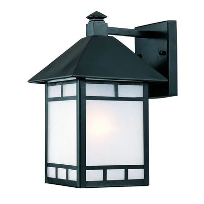 Matte Black Frosted Glass Lantern Wall Light