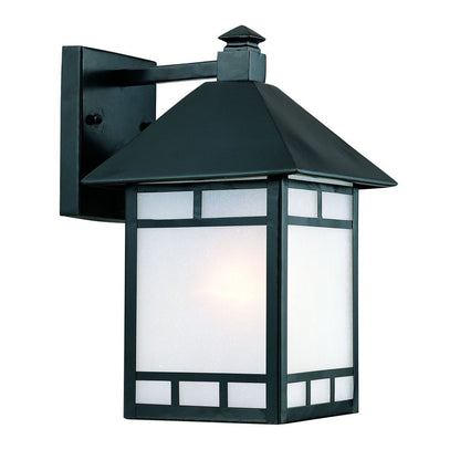 Matte Black Frosted Glass Lantern Wall Light