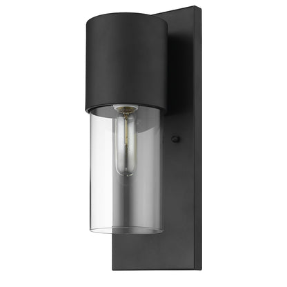 Contemporary Matte Black and Glass Wall Light