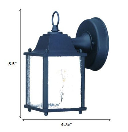 Matte Black Hanging Waterfall Glass Lantern Wall Light