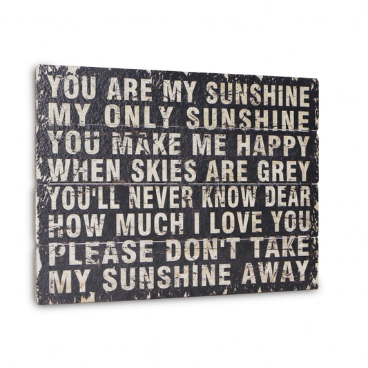 Black Wooden You Are My Sunshine Wall Art