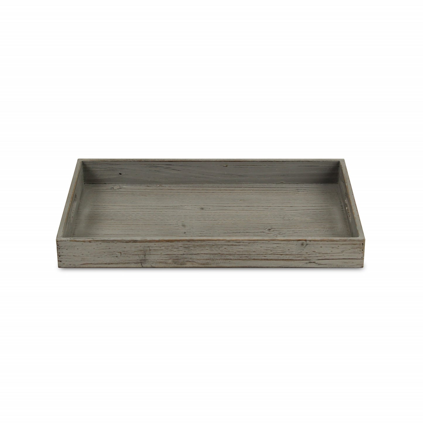 19" Gray Minimalist Wooden Tray