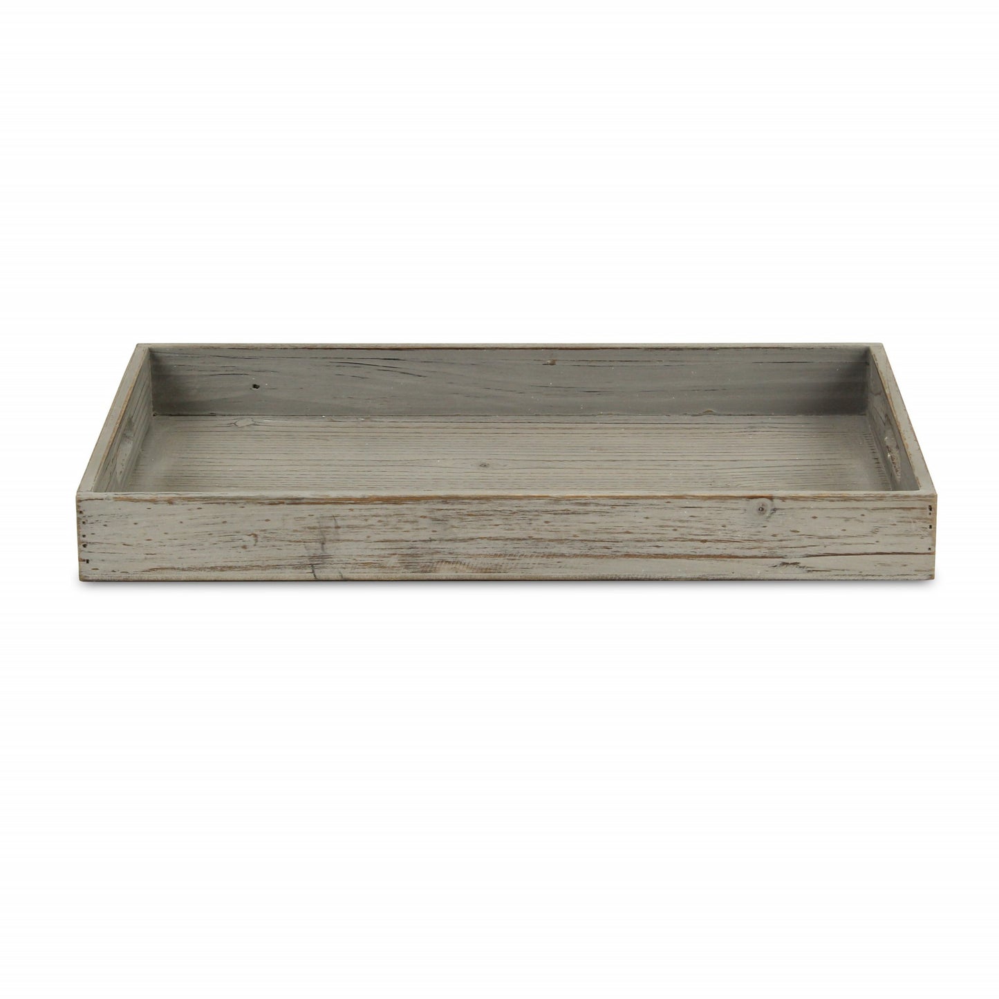 19" Gray Minimalist Wooden Tray