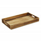 20" Brown Minimalist Wooden Tray