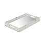 16" White Wood Indoor Outdoor Tray With Handles