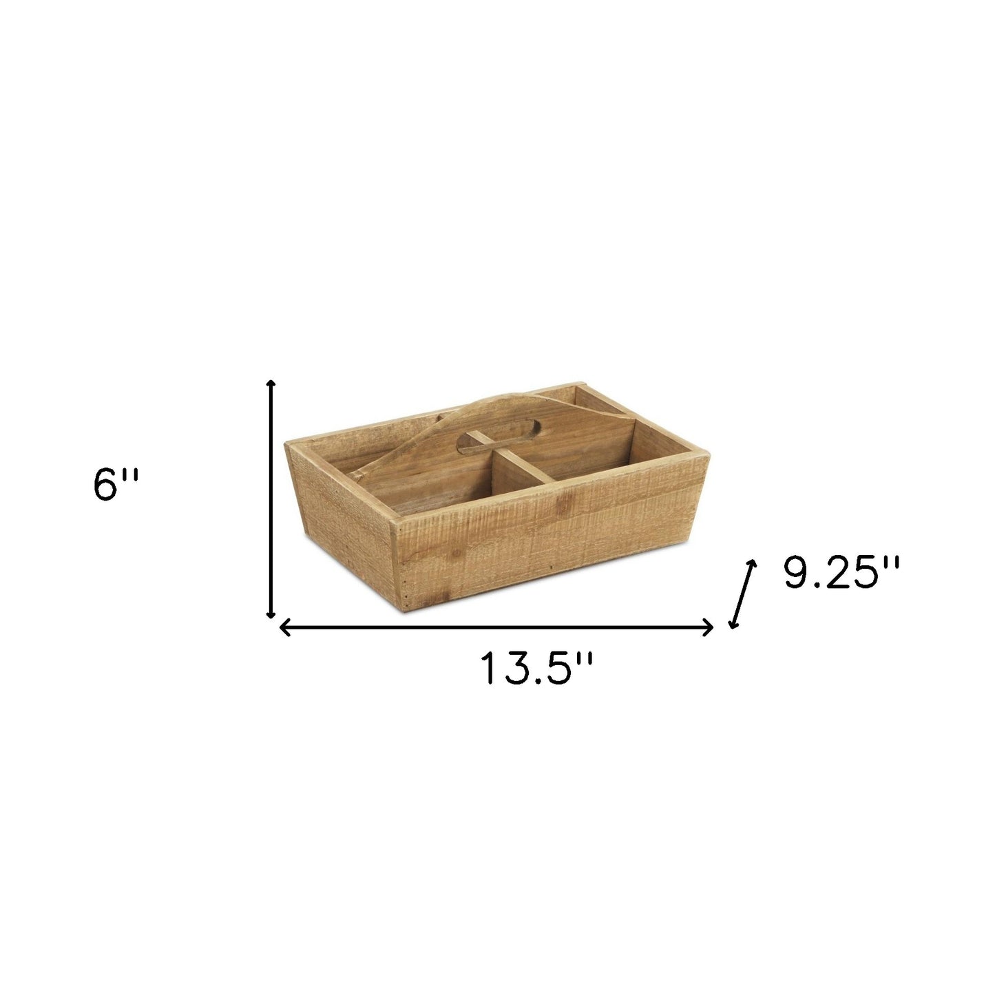 Four Compartment Wooden Caddy