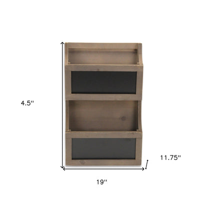 Two Tier Wooden Chalkboard Wall Storage