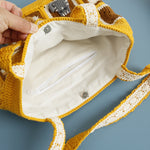 Load image into Gallery viewer, Kitten Handmade Wool Crocheted Square Tote Bag
