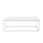 47" White And Silver Metal Coffee Table