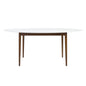 63" White And Brown Oval Dining Table