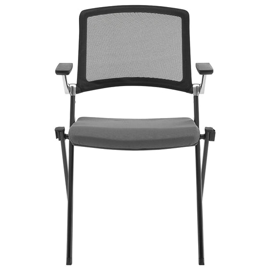 Set of Two Black Gray and Black Mesh Conference Office Chair