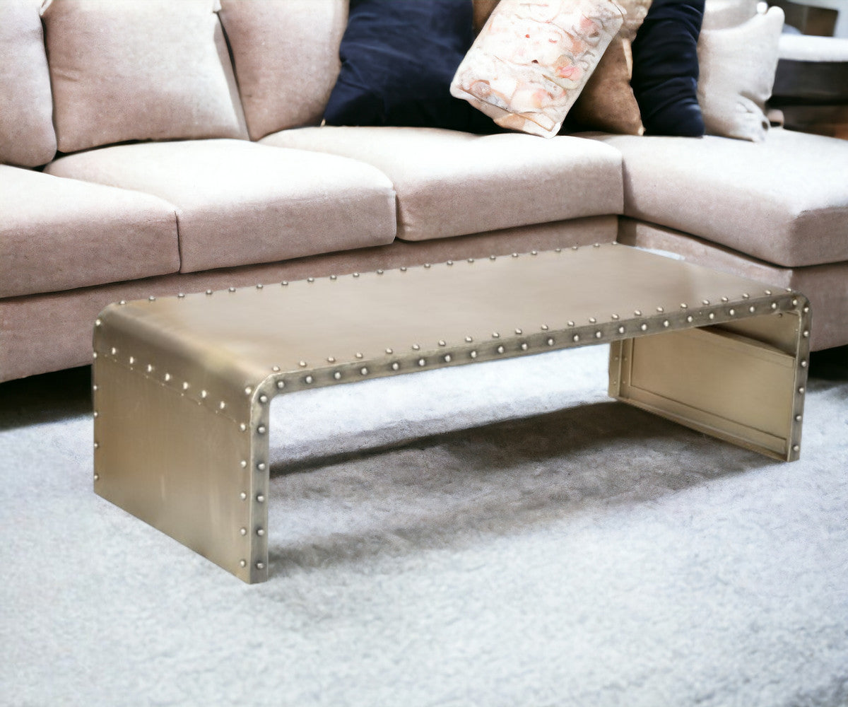 Bench Shaped Metal Coffee Table