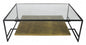 Modern Black and Gold Glass Coffee Table