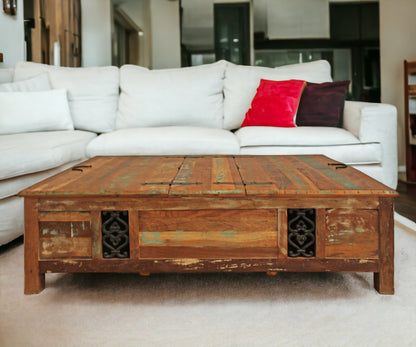 Rectangular Storage Wood Coffee Table