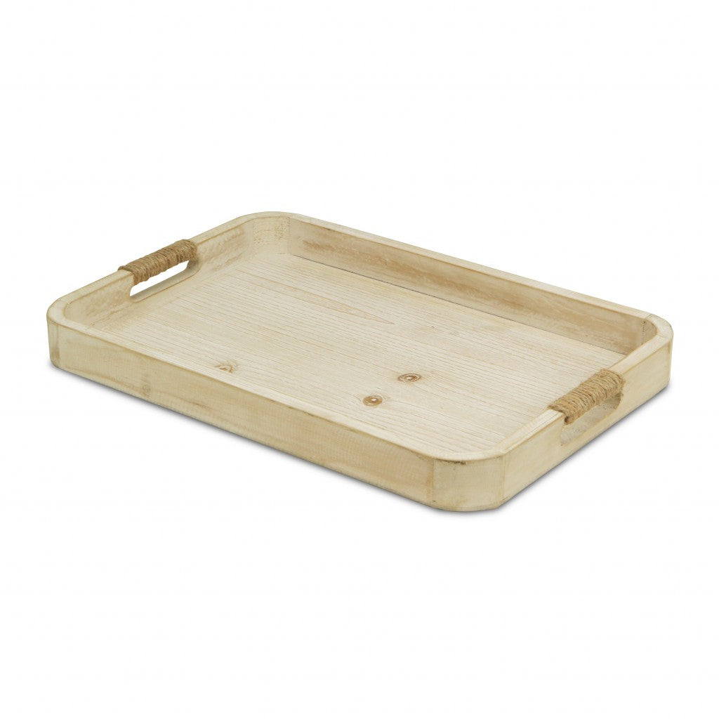 Natural White Curved Wood Tray