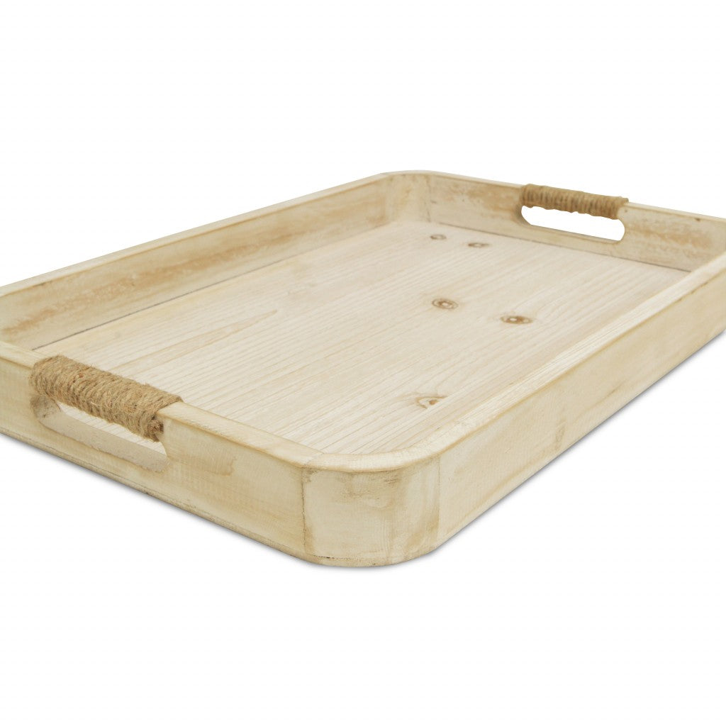 Natural White Curved Wood Tray