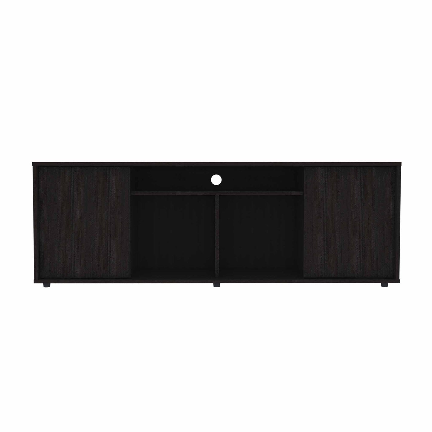 Black TV Stand Media Center with Two Cabinets