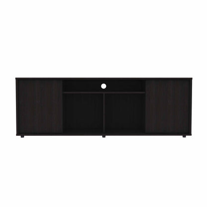 Black TV Stand Media Center with Two Cabinets