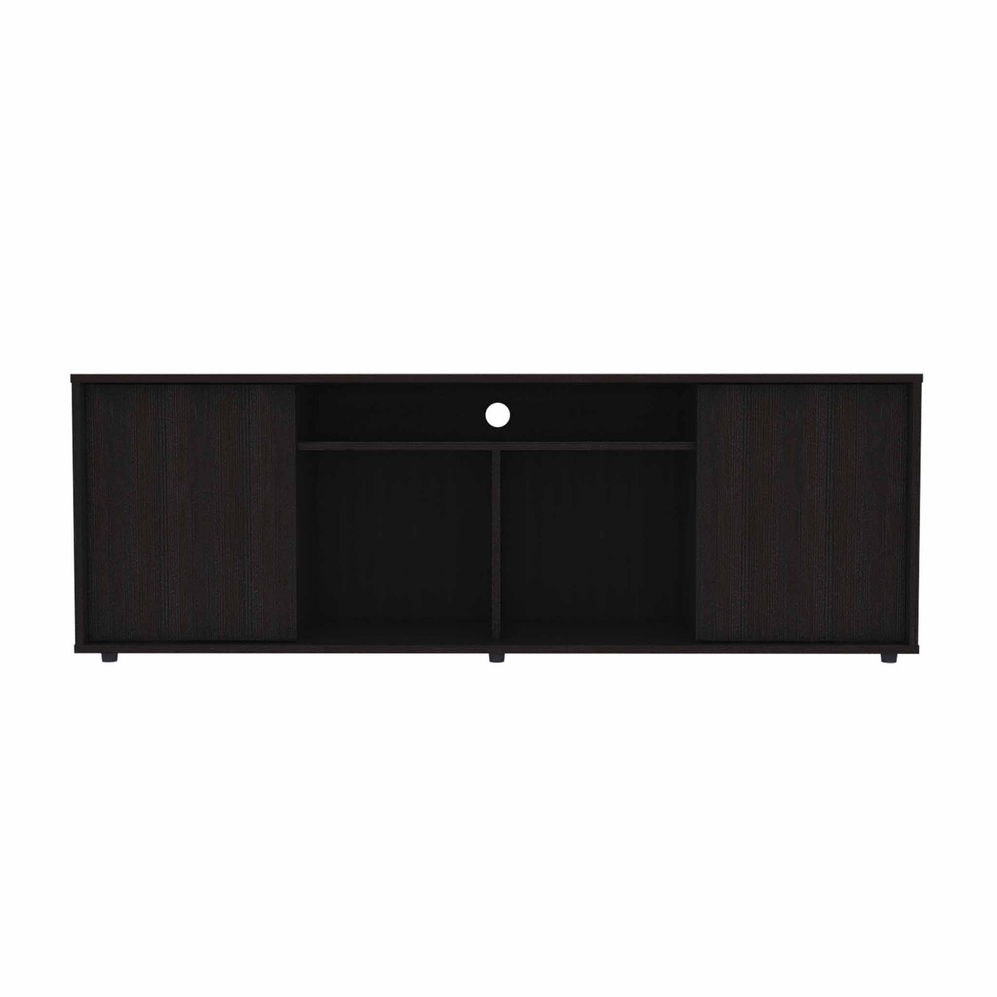 Black TV Stand Media Center with Two Cabinets