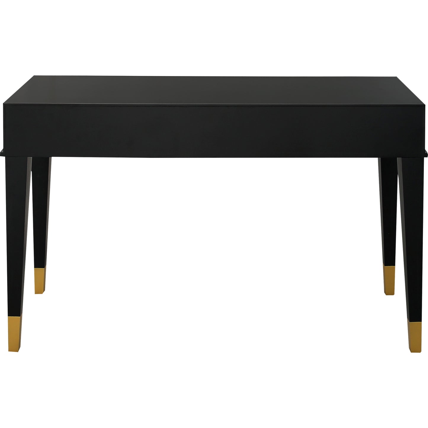 47" Black and Black and Gold Console Table With Storage