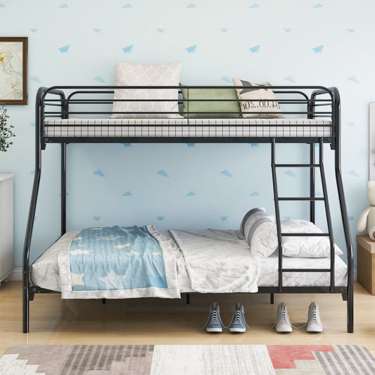 Black Heavy Duty Twin Over Full Metal Bunk Bed