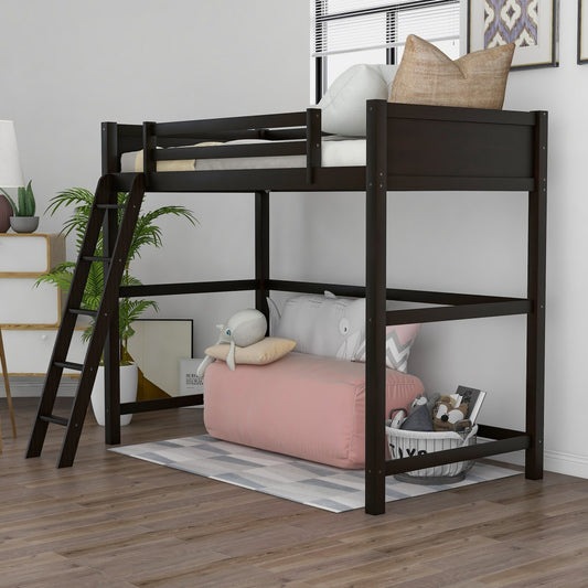 Brown Twin Size Hight Loft Bed