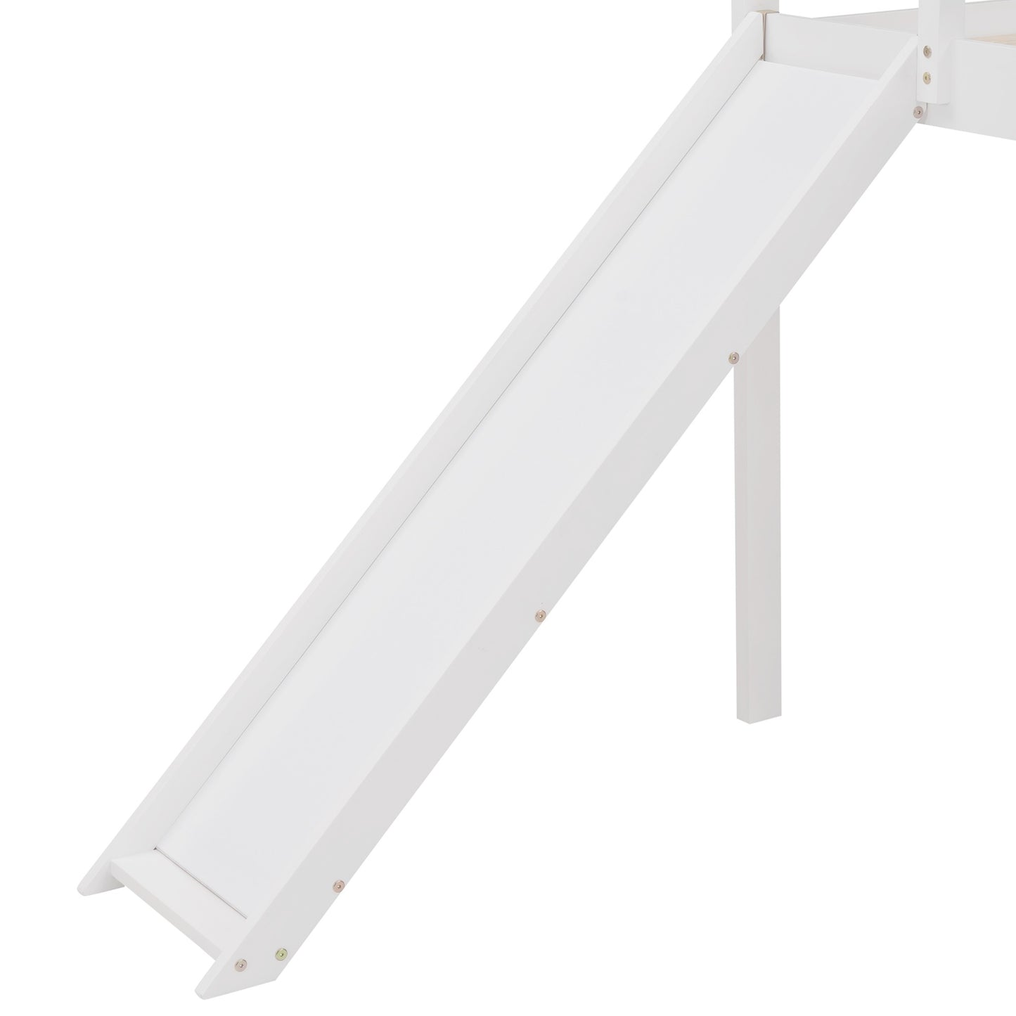 White Twin Size Slide House Loft Bed