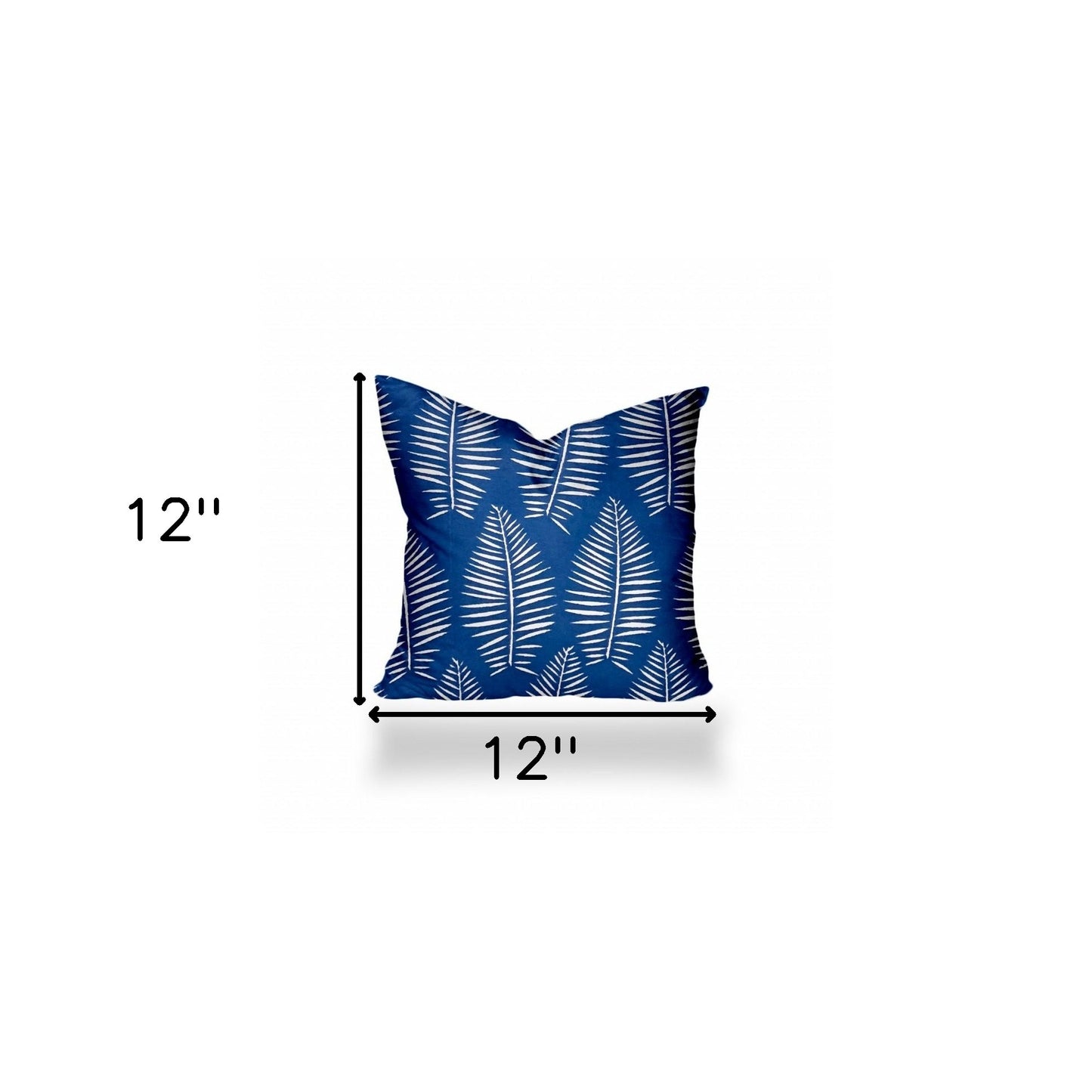 12" X 16" Blue And White Enveloped Tropical Lumbar Indoor Outdoor Pillow Cover